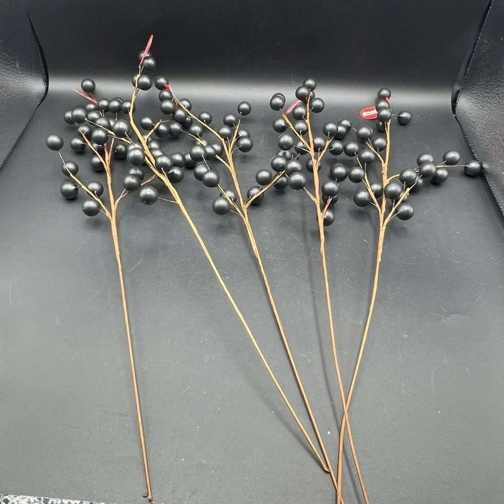 5 Black Berry Picks Artificial Floral Stem Blackberries Deco Floral NEW Matte